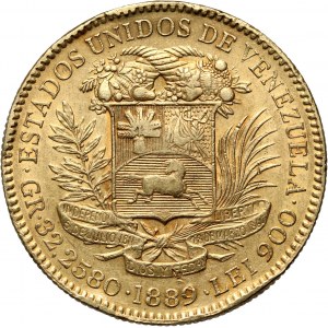 Venezuela, 100 Bolivares 1889, Caracas