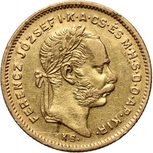 Hungary, Franz Josef I, 4 Forint = 10 Francs 1871 KB, Kremnitz