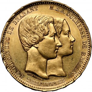 Belgia, Leopold I, 100 franków medalowe 1853, Bruksela