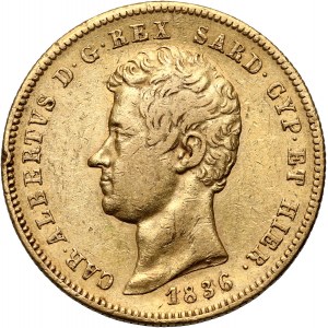 Włochy, Sardynia, Karol Albert, 50 lirów 1836 P, Turyn