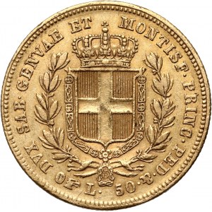 Włochy, Sardynia, Karol Albert, 50 lirów 1836 P, Turyn