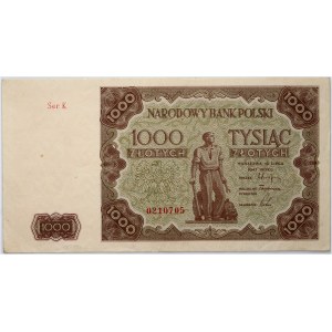 PRL, 1000 zloty 15.07.1947, series K0210705