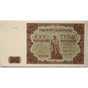 PRL, 1000 złotych 15.07.1947, seria K0210706