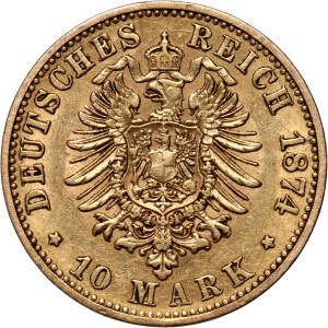 Deutschland, Hamburg, 10 Mark 1874 B, Hannover