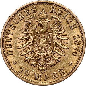 Germany, Hamburg, 10 Mark 1874 B, Hannover