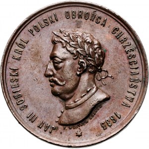 XIX wiek, medal z 1883 roku, Jan III Sobieski, 200-lecie zwycięstwa pod Wiedniem