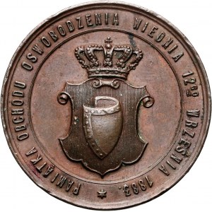 XIX wiek, medal z 1883 roku, Jan III Sobieski, 200-lecie zwycięstwa pod Wiedniem