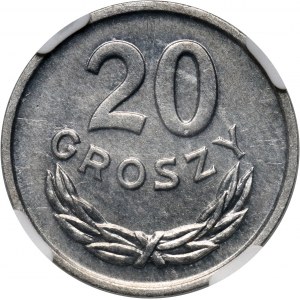 PRL, 20 groszy 1957, szeroka data