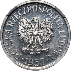 People's Republic of Poland, 20 pennies 1957, broad date