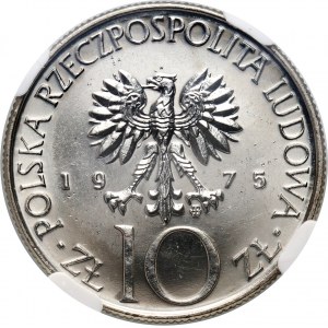 People's Republic of Poland, 10 zloty 1975, Adam Mickiewicz, Prooflike