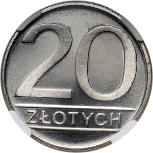 PRL, 20 złotych 1986, wąska data, Prooflike
