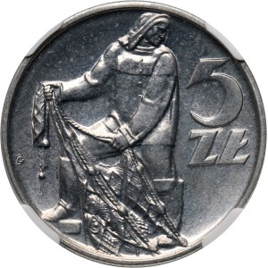 PRL, 5 zloty 1971, Fisherman