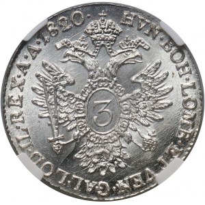 Austria, Franz I, 3 Kreuzer 1820 B, Kremnitz