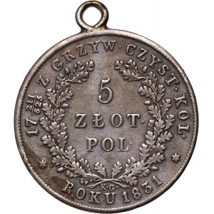 November Uprising, 5 zloty 1831 KG, Warsaw