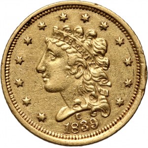USA, 2 1/2 Dollars 1839 C, Charlotte