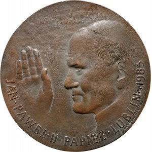 People's Republic of Poland, one-sided plaque from 1983, John Paul II, Lublin 1983