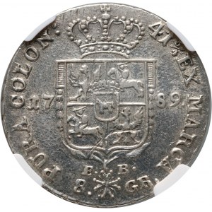 Stanislaw August Poniatowski, two-zloty coin 1789 EB, Warsaw