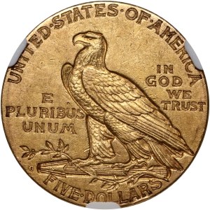 Stany Zjednoczone Ameryki, 5 dolarów 1909 O, Nowy Orlean, Indianin