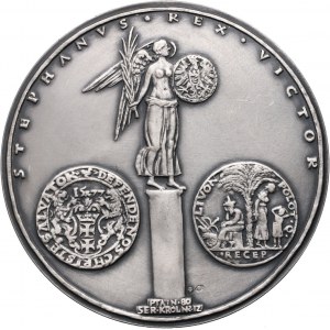 PRL, Seria Królewska PTAiN, medal, Stefan Batory, 1980, SREBRO