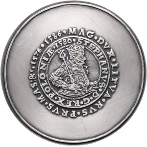 PRL, Seria Królewska PTAiN, medal, Stefan Batory, 1980, SREBRO