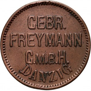 Gdańsk (Danzig), 15 fenigów, Emitent: Bracia Freymann, dom towarowy (GEBRUDER FREYMANN G.M.B.H.)