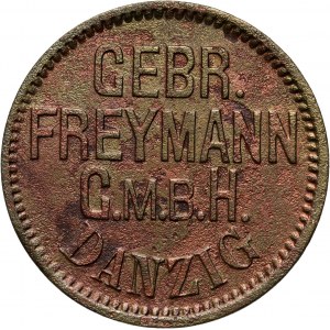 Gdańsk (Danzig), 10 fenigów, Emitent: Bracia Freymann, dom towarowy (GEBRUDER FREYMANN G.M.B.H.)