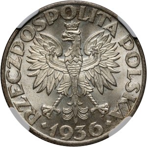 II RP, 5 złotych 1936, Warszawa, Żaglowiec