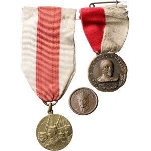 II RP, zestaw 2 medali i broszka, gen. Józef Haller