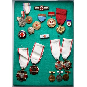 Collection of PCK and Red Cross - pins, badges and medals, Poland and the world