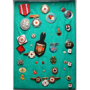Collection of PCK and Red Cross - pins, badges and medals, Poland and the world