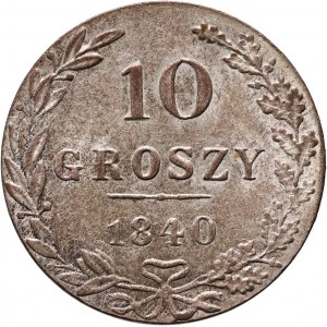 Zabór rosyjski, Mikołaj I, 10 groszy 1840 MW, Warszawa