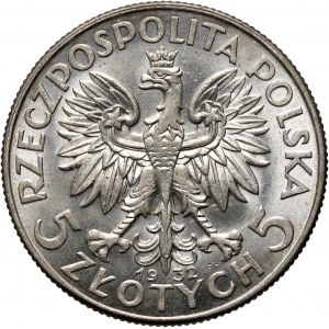 II RP, 5 złotych 1932 bez znaku mennicy, Londyn, Głowa Kobiety