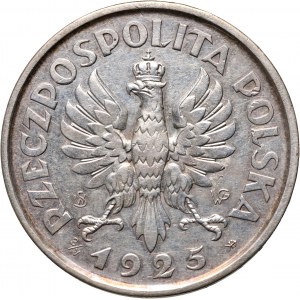 II RP, 5 złotych 1925, Warszawa, Konstytucja, 100 perełek i monogramy SW-WG