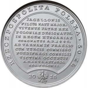 III RP, Treasures of Stanislaw August, 50 zloty 2015, Wladyslaw Warneńczyk