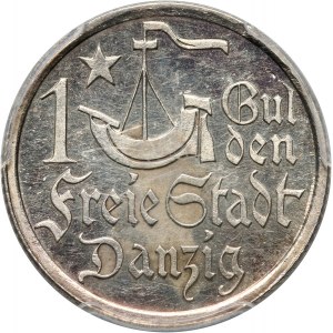 Free City of Danzig, guilder 1923, Utrecht, Koga, mirror stamp (Proof)