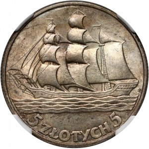 II RP, 5 złotych 1936, Warszawa, Żaglowiec