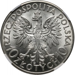 II RP, 10 złotych 1932, Londyn, Głowa Kobiety