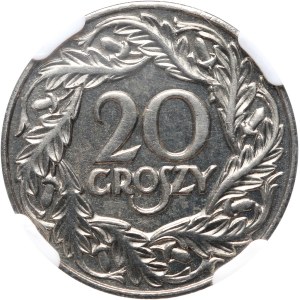 II RP, 20 groszy 1923, Wiedeń, Lustrzane (PROOF) - typ II