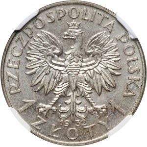 II RP, 1 złoty 1932, Głowa Kobiety, PRÓBA, Srebro