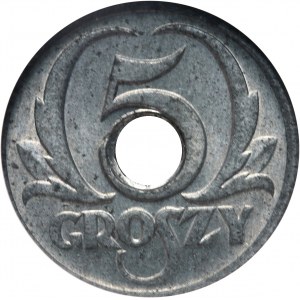 General Government, 5 groszy 1939, Warsaw