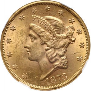 USA, 20 Dollars 1873 (Open 3), Philadelphia