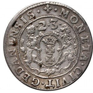 Sigismund III Vasa, ort 1623, Gdansk, letter G pierced to D