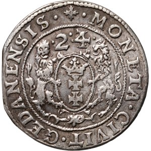 Sigismund III Vasa, ort 1624/23, Gdansk, date pierced from 23