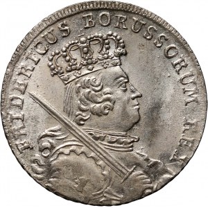 Niemcy, Prusy, Fryderyk II, ort (18 groszy) 1758 B, Wrocław