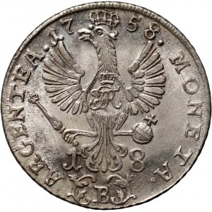 Niemcy, Prusy, Fryderyk II, ort (18 groszy) 1758 B, Wrocław