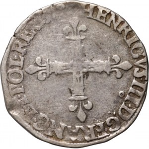 Henry III of Valois, 1/4 ecu 1579, Rennes