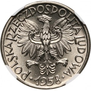PRL, 50 groszy 1958, Muster, Nickel