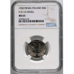 PRL, 50 pennies 1958, Sample, Nickel