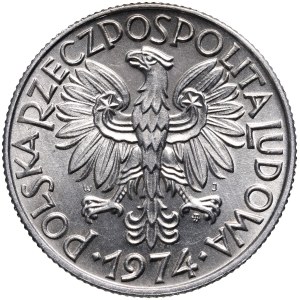 PRL, 5 złotych 1974, Rybak, Słoneczko, Skrętka