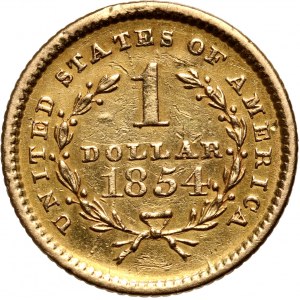 Vereinigte Staaten von Amerika, Dollar 1854, Philadelphia, Freiheitskopf